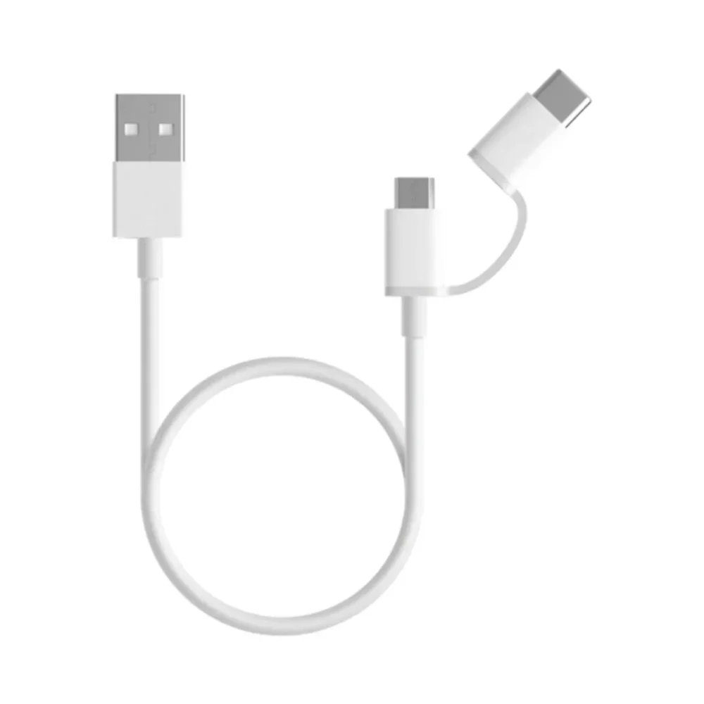 MI 2 IN 1 USB CABLE MICRO USB TO TYPE C (100CM) WHITE
